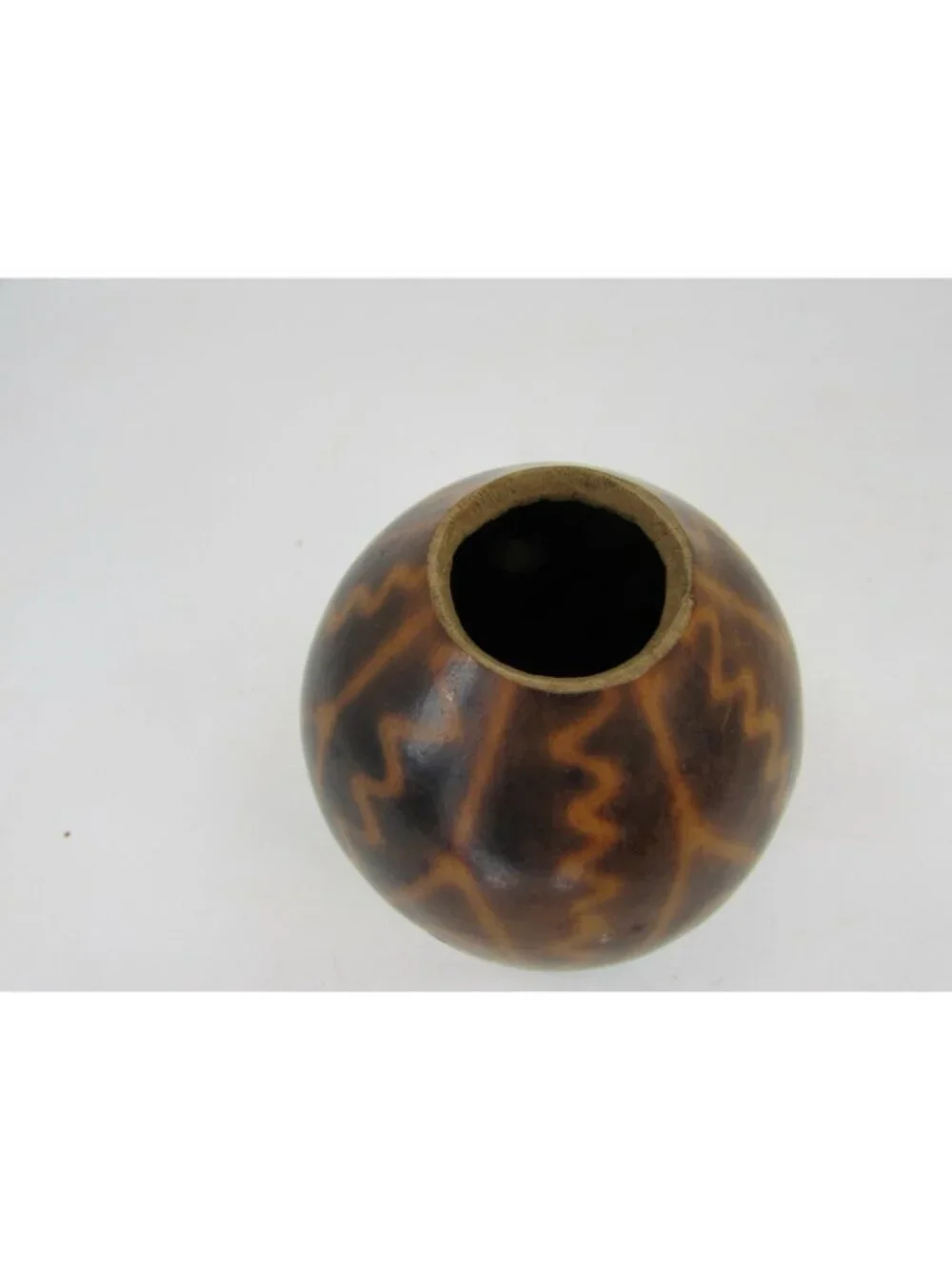 Vintage Painted Gourd Tribal Primitive Dried Hollow 34508 Vase